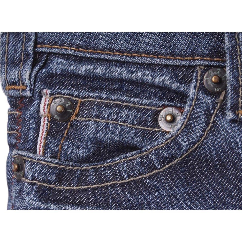 1921 WESTERN GLOVE WORKS Medium Wash Whisker Detail Slim Leg Jeans Size 24/0 - Picture 2 of 5